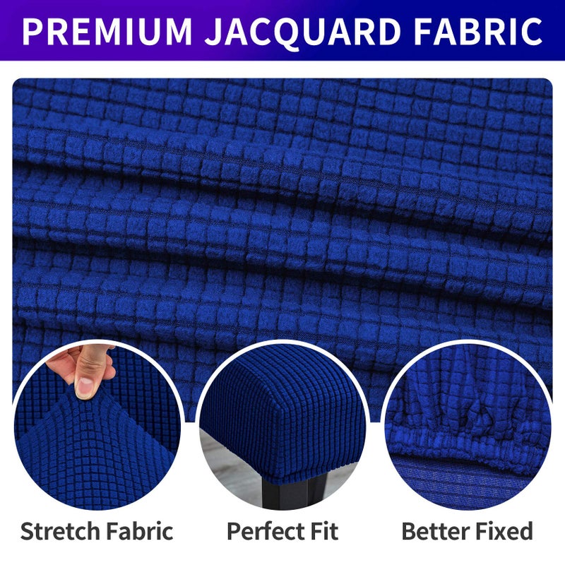 Howhic Stretch Chair Covers for Dining Room Set of 6, Removable Washable Dining Room Chair Covers, Dining Chair Slipcovers Seat Protector, Great for Home Decor and Banquet (Classic Blue, 6 Pack) - Image 3